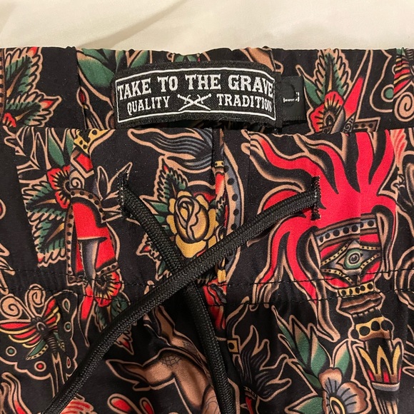 Take To The Grave Sailor Jerry Swim Shorts - Picture 1 of 2